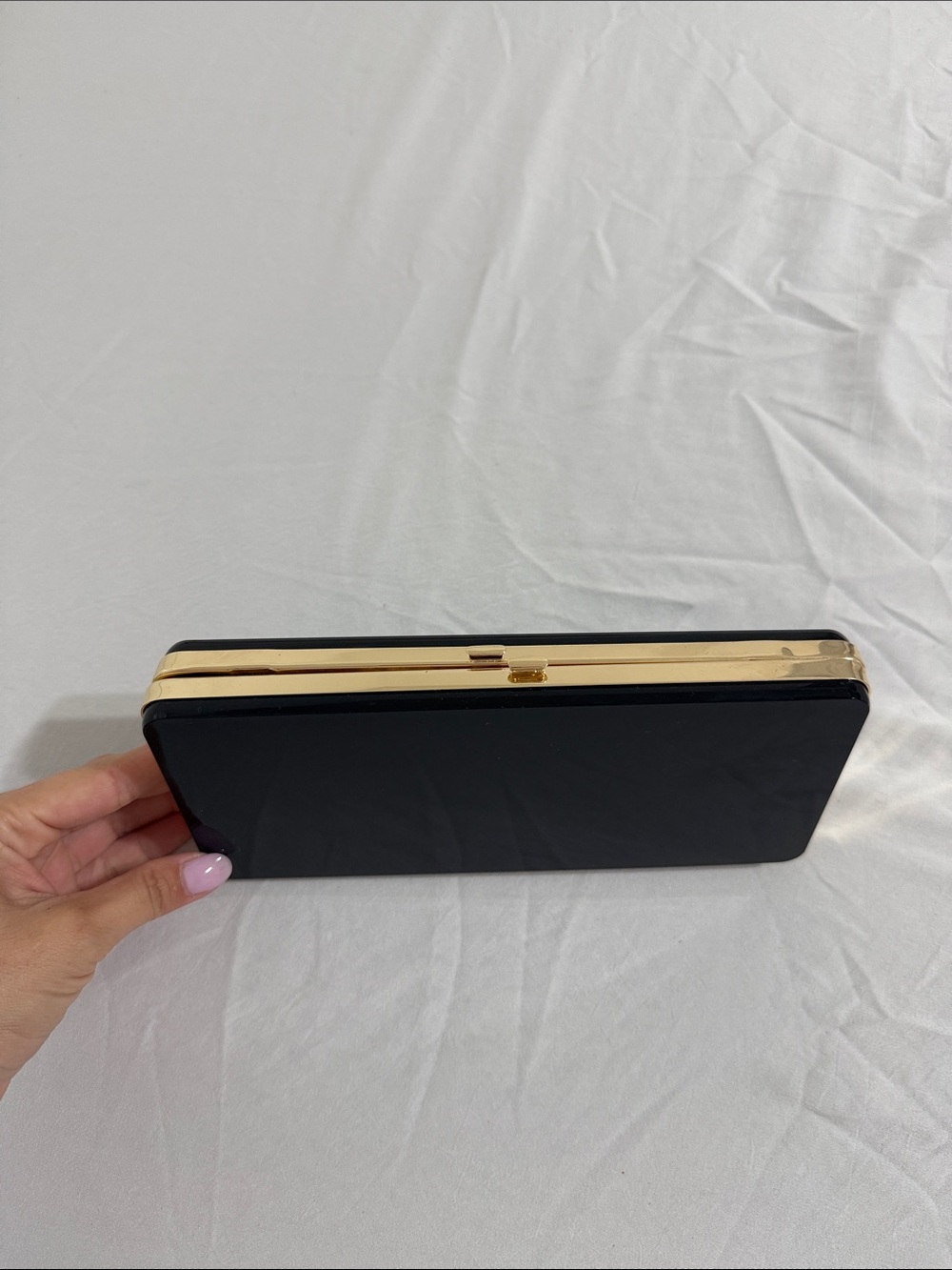 Zara Black Clutch with Gold Trim